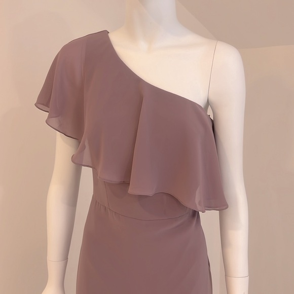NWT SAMPLE SALE Social 8189 size 12 Fr. Truffle (lavender/gray) Chiffon Pristine - Picture 6 of 7